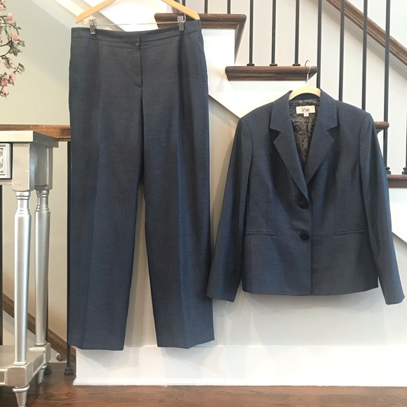 Le Suit Pants - EUC Le Suit 2 pc steel blue pant suit size 16